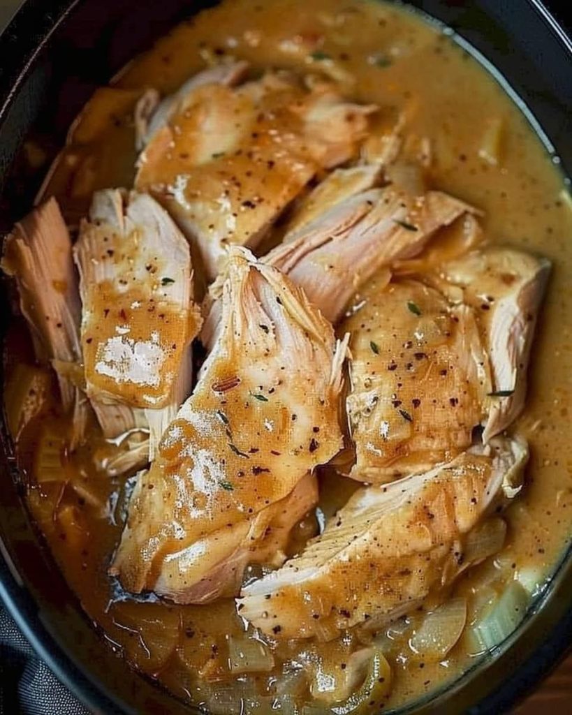 Savory Slow Cooker Chicken Breasts with Gravy Favorite Skinny Recipe